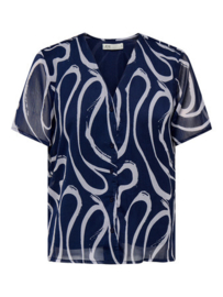 JDYJENIFY LIFE S/S SHIRT WVN donkerblauw/lila