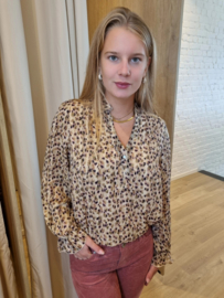blouse met beige print