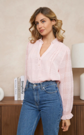 blouse zigzagmotief baby roze