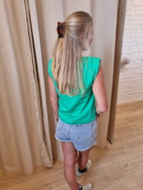 T-shirt padded shoulder groen