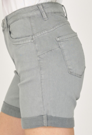 super stretch push up shortje met omslag boord lichtgrijs
