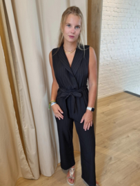 elegante jumpsuit met fijn streepdetail