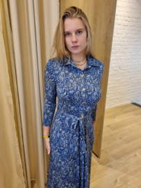 jurk met blauwe print