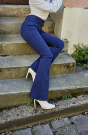 Hoge taille bootcut blauw super stretch H6954