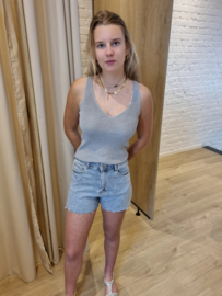lurex topje zilver