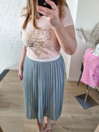 midi-plissé rokje lichtgroen