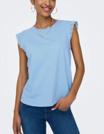 JDYSALVA LIFE S/L CROCHET TOP JRS NOOS lichtblauw