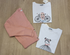 cardigan met houten knopen lichtroze