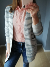 cardigan zebra lentegrijs