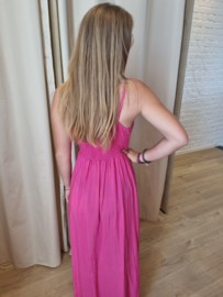 viscose jurk fuchsia print