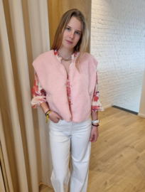 teddy vestje baby roze