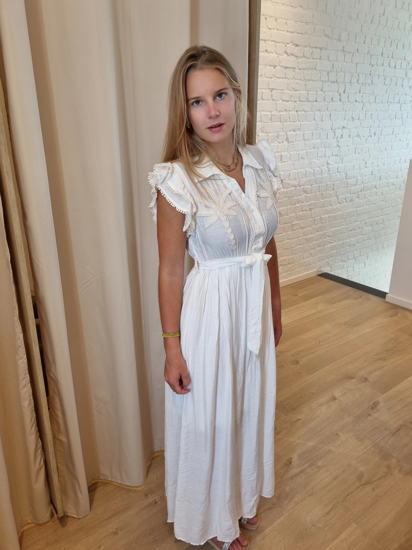 bohemian jurk palm beige