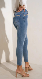 Onado slim jeans met detail washed blue H2594