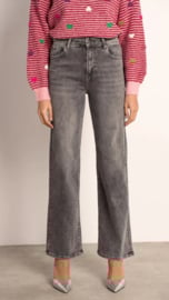 Sister wide jeans met hoge taille en super stretch gebleekt grijs