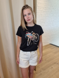 T-shirt fiets zwart/oranje