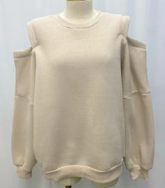 sweater cold shoulder crème