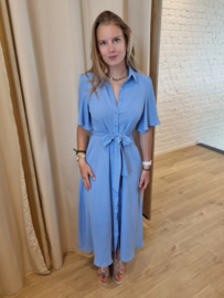 maxi-jurk met lossere mouwtjes hemelsblauw