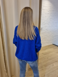 losse cardigan kobaltblauw