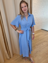 maxi-jurk met lossere mouwtjes hemelsblauw