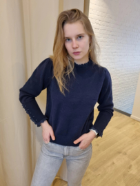trui met frulletje donkerblauw
