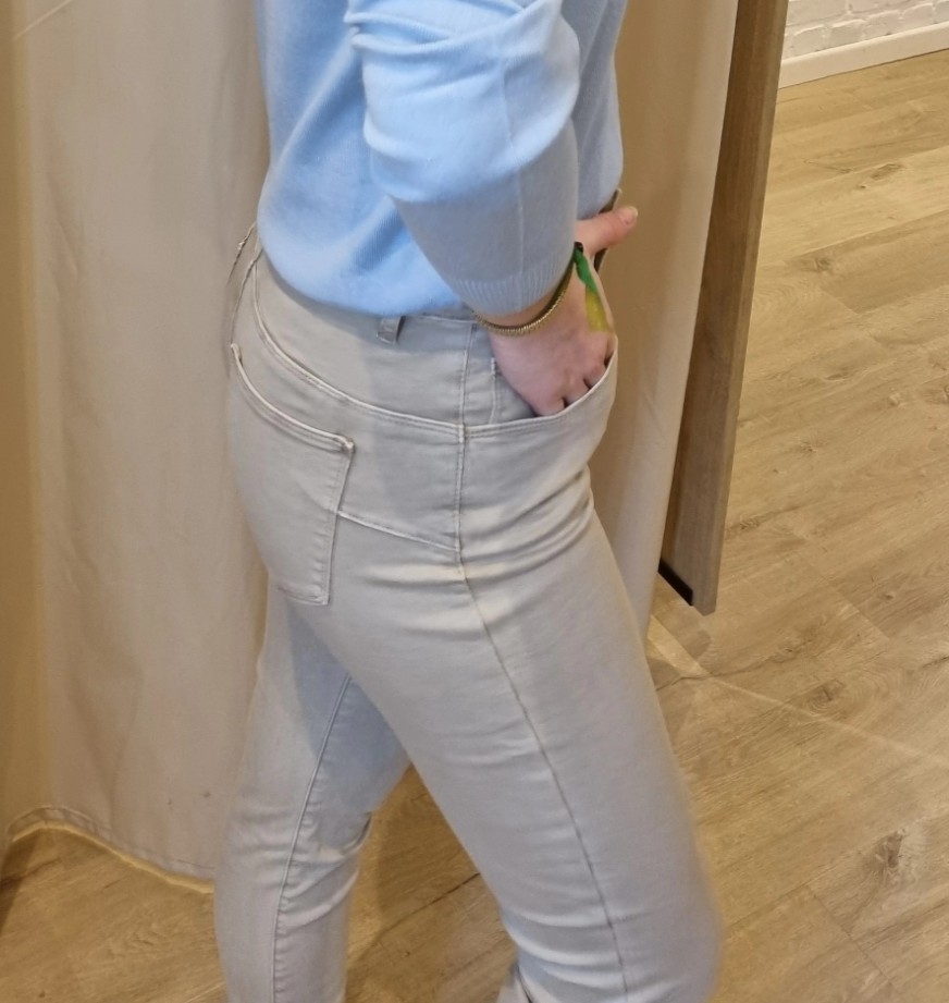 Onado middelhoge taille slim fit beige