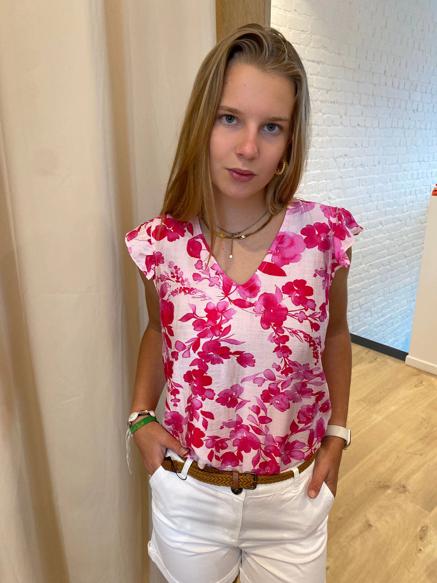 bloesje met fuchsiaroze print
