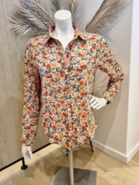 hemdje met oudroze bloemenprint
