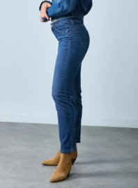 Toxik mediumhoge taille straight push up dark denim jeans H2726-2