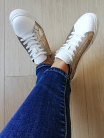 sneaker goud en dierenprint 2757