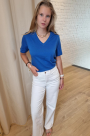 JDYREX S/S V NECK TOP JRS DIA kobaltblauw