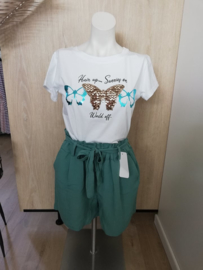 T-shirt vlinder turquoise