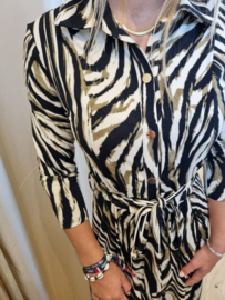 maxi-hemdjurk met kaki print