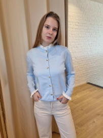 trui in dunnere stof met kraagje lichtblauw
