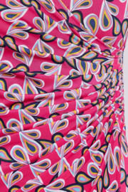 stretch jurk roze print