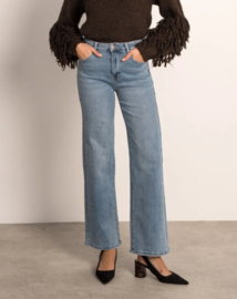 Sister wide jeans met hoge taille en super stretch gebleekt denim