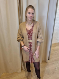 losse jurk met roest luipaardprint