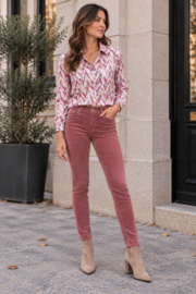 Toxik3 slim fit velvet push up roze H2744-4