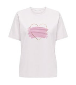 T-shirt pink heart JDY