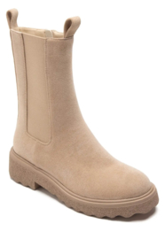 suede boot in lichte zandkleur