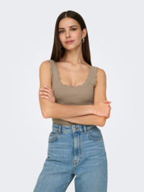 JDYNANNA S/L SCALLOP EDGE TOP KNT NOOS taupe