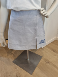 rok/shortje met streepjes en broderie opschrift JSM