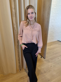 romantisch bloesje met kanten afwerking oud-roze