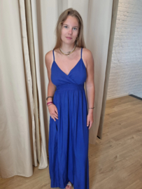 viscose jurk kobalblauwe print