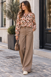 JDYDORA HW WIDE PANT PNT - taupe/grijs stijlvolle wide leg broek