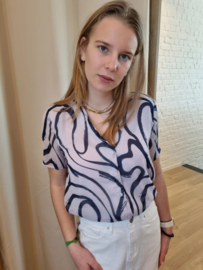 JDYJENIFY LIFE S/S SHIRT WVN wit/lila
