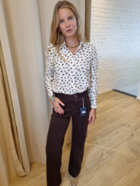 hemdje met bruine hartjes in soepele viscose