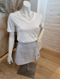 rok/shortje met streepjes en broderie opschrift JSM