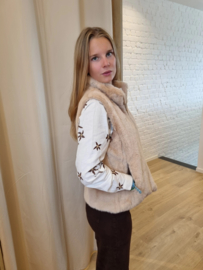 donsjasje met rits donkerbeige