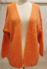 zachte lange cardigan oranje