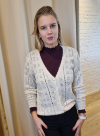 cardigan met motief crème